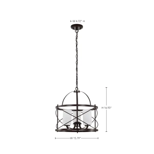 Ginger 3-Light Pendant with Etched Opal Glass - Image 16