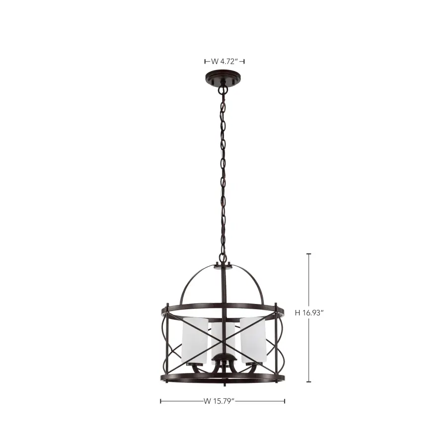 Ginger 3-Light Pendant with Etched Opal Glass - Image 16
