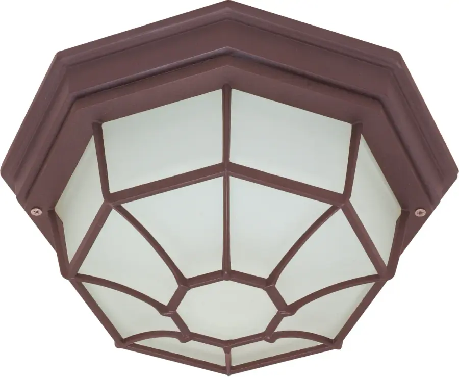 12" Old Bronze Spider Cage Ceiling Light