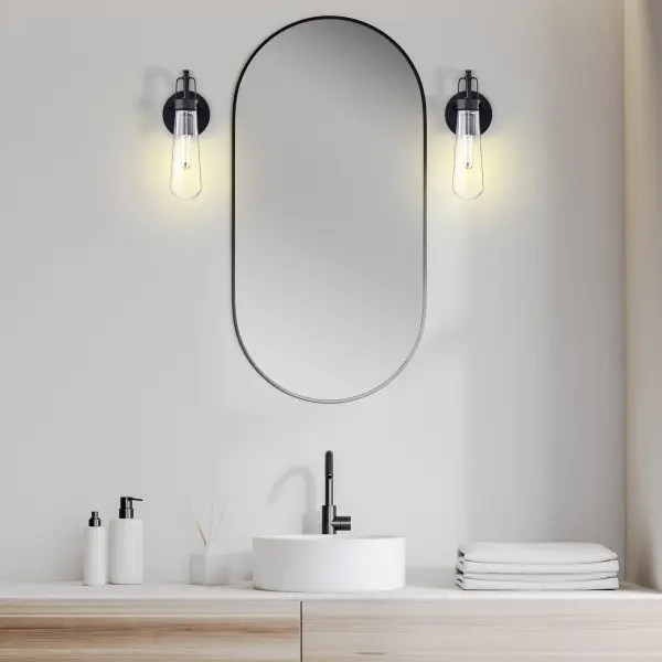 Beaker 1-Light Wall Sconce with Clear Glass - Image 11