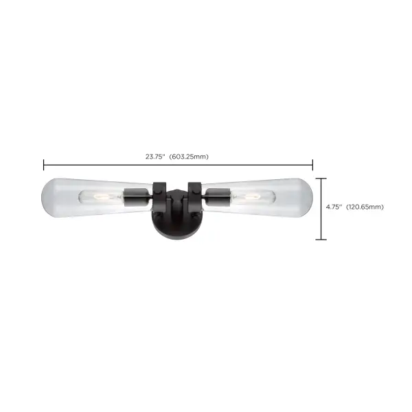 Beaker 2-Light Wall Sconce with Clear Glass - Image 2