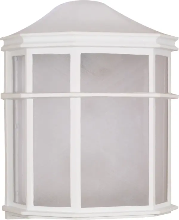 10" White Cage Lantern Wall Fixture - Image 1