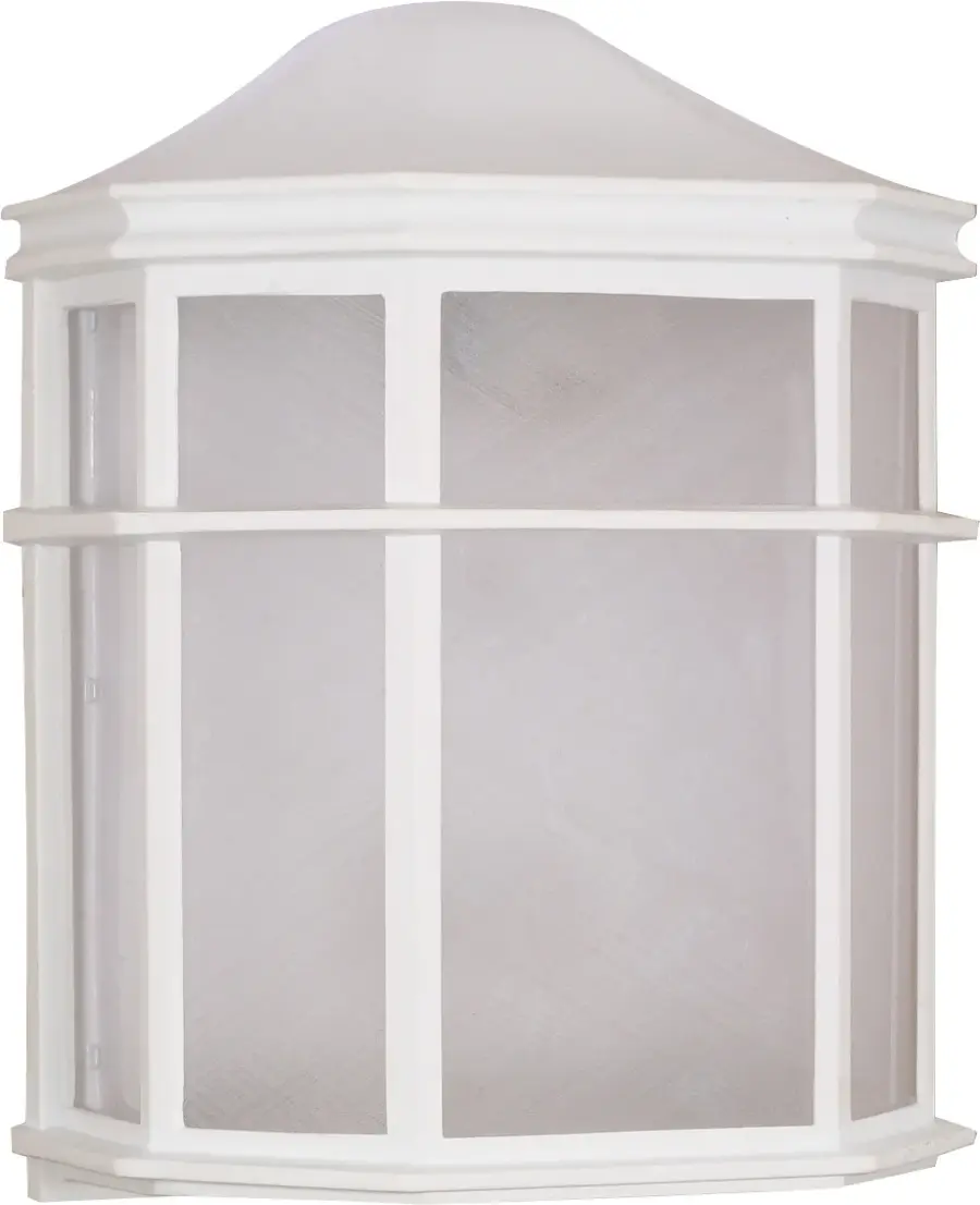 10" White Cage Lantern Wall Fixture - Image 1