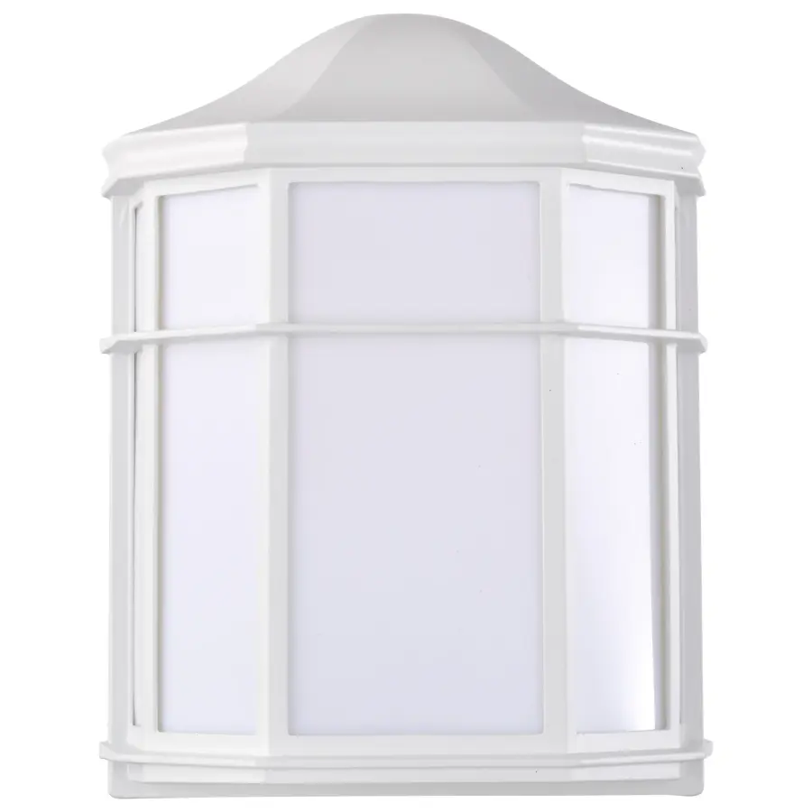 10" White Cage Lantern Wall Fixture - Image 2