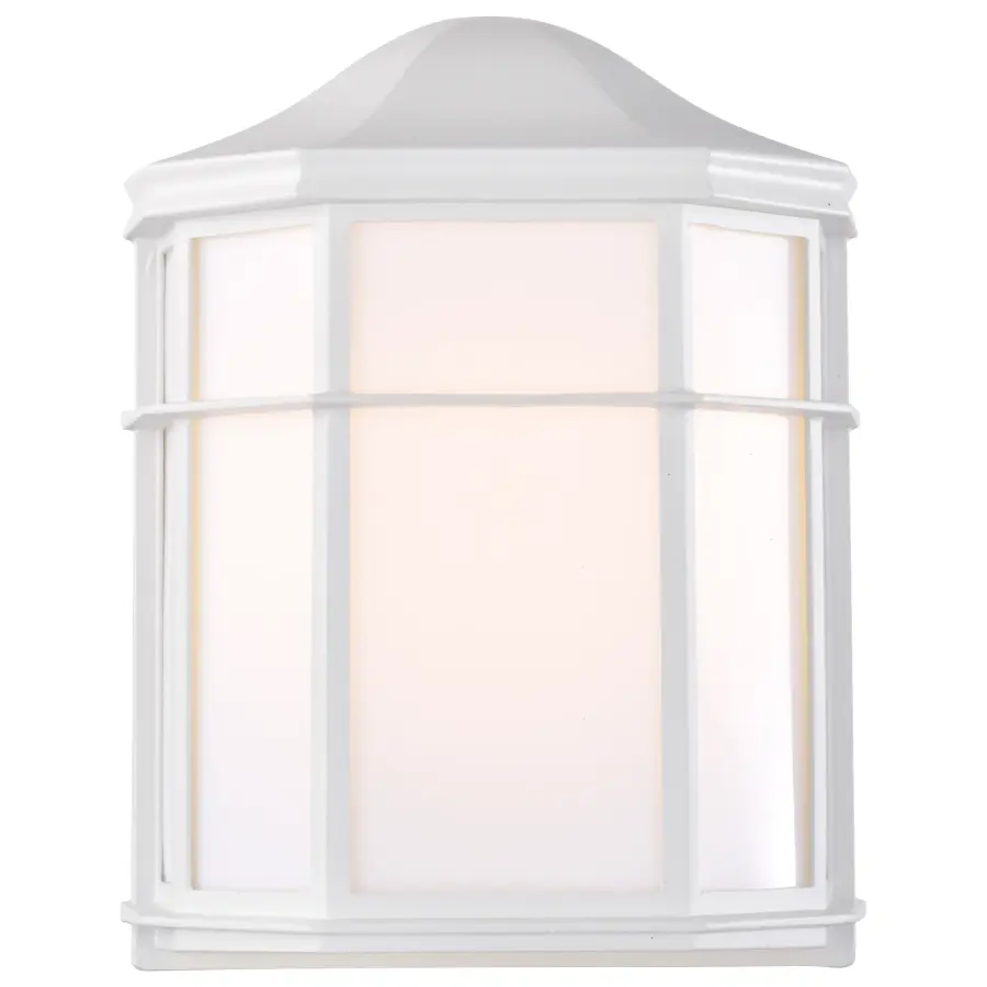 10" White Cage Lantern Wall Fixture - Image 3