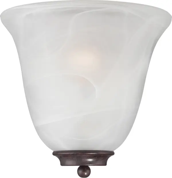 Empire 1-Light Wall Sconce in Old Bronze with Alabaster Glass