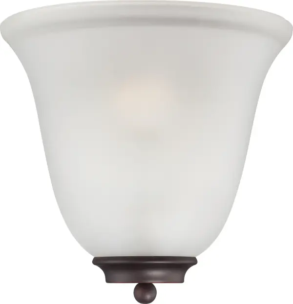 Empire 1-Light Wall Sconce in Mahogany Bronze with Frosted Glass