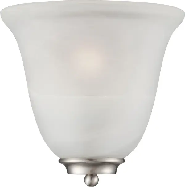Empire 1-Light Wall Sconce in Brushed Nickel with Alabaster Glass