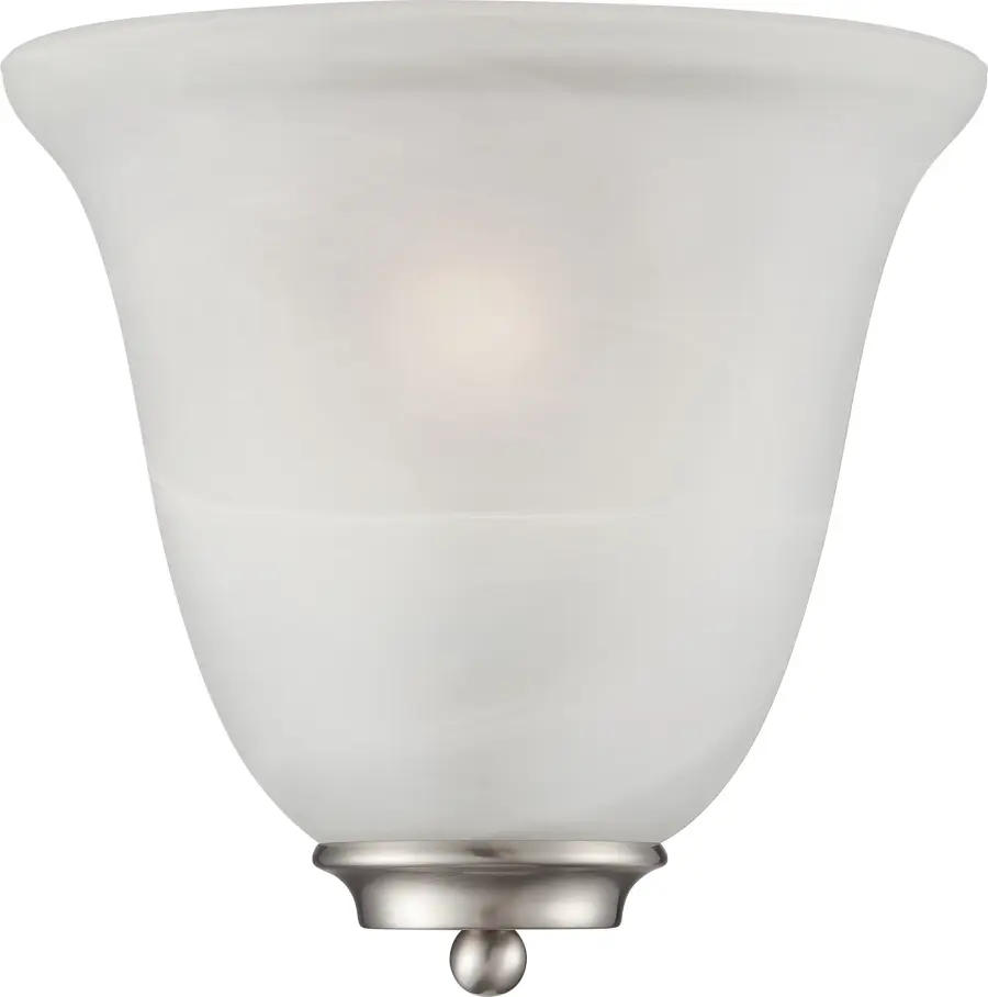 Empire 1-Light Wall Sconce in Brushed Nickel with Alabaster Glass
