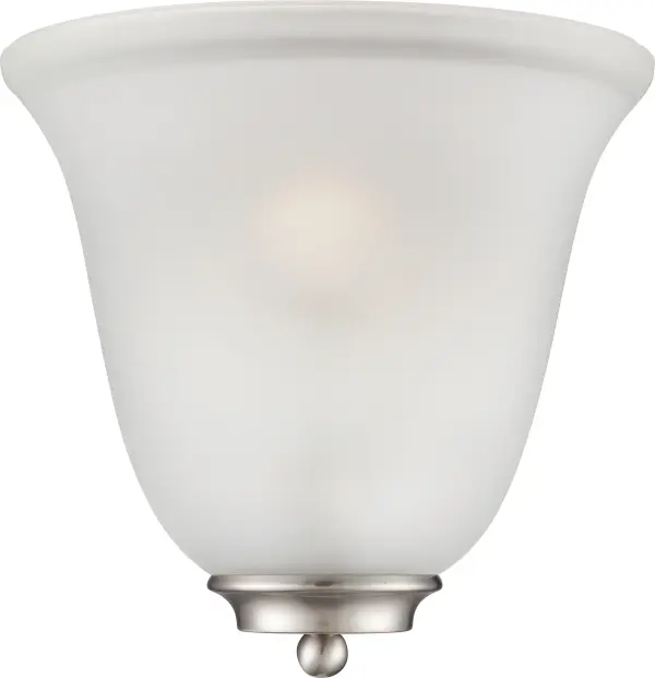 Empire 1-Light Wall Sconce in Brushed Nickel with Frosted Glass