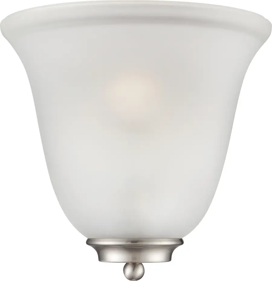Empire 1-Light Wall Sconce in Brushed Nickel with Frosted Glass