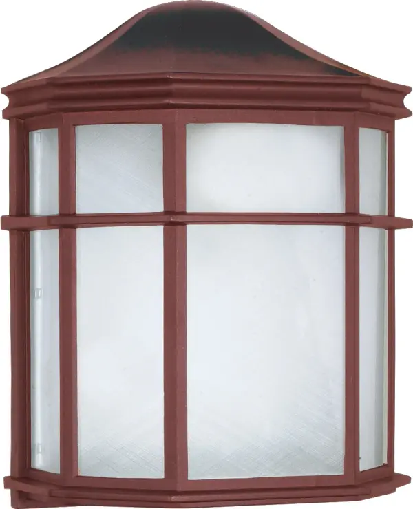 This 10-inch die-cast cage lantern combines industrial charm with practical outdoor lighting. The old bronze finish and linen acrylic lens create warm, diffused light while the durable construction ensures long-lasting performance.