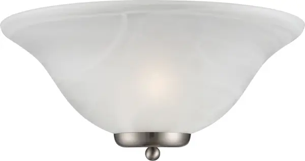 Ballerina 1-Light Wall Sconce in Brushed Nickel with Alabaster Glass