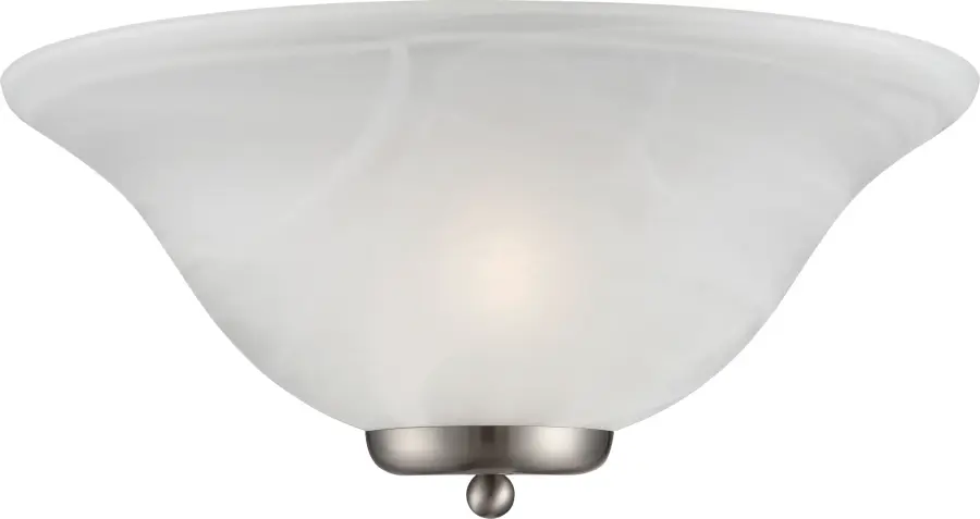 Ballerina 1-Light Wall Sconce in Brushed Nickel with Alabaster Glass