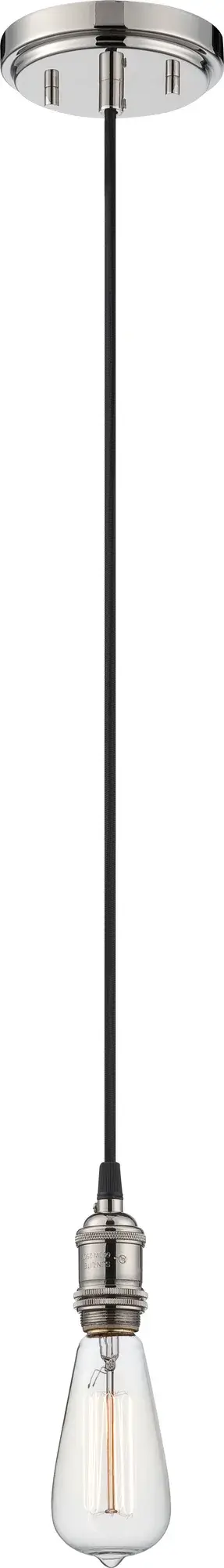 Vintage Polished Nickel Pendant Light - Image 1