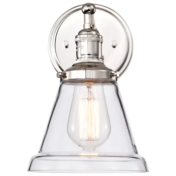 Vintage 1-Light Wall Sconce with Clear Glass - Image 4