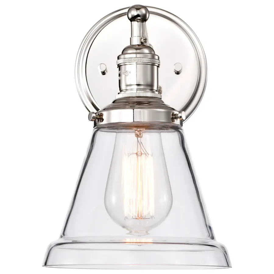 Vintage 1-Light Wall Sconce with Clear Glass - Image 4