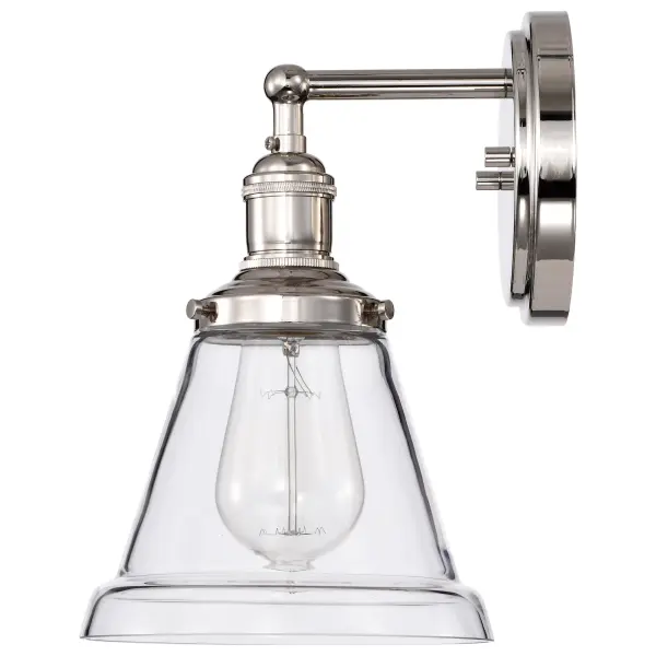 Vintage 1-Light Wall Sconce with Clear Glass - Image 5