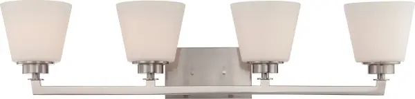 Mobili 4-Light Vanity Fixture with Satin White Glass - Image 1