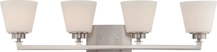 Mobili 4-Light Vanity Fixture with Satin White Glass - Image 1