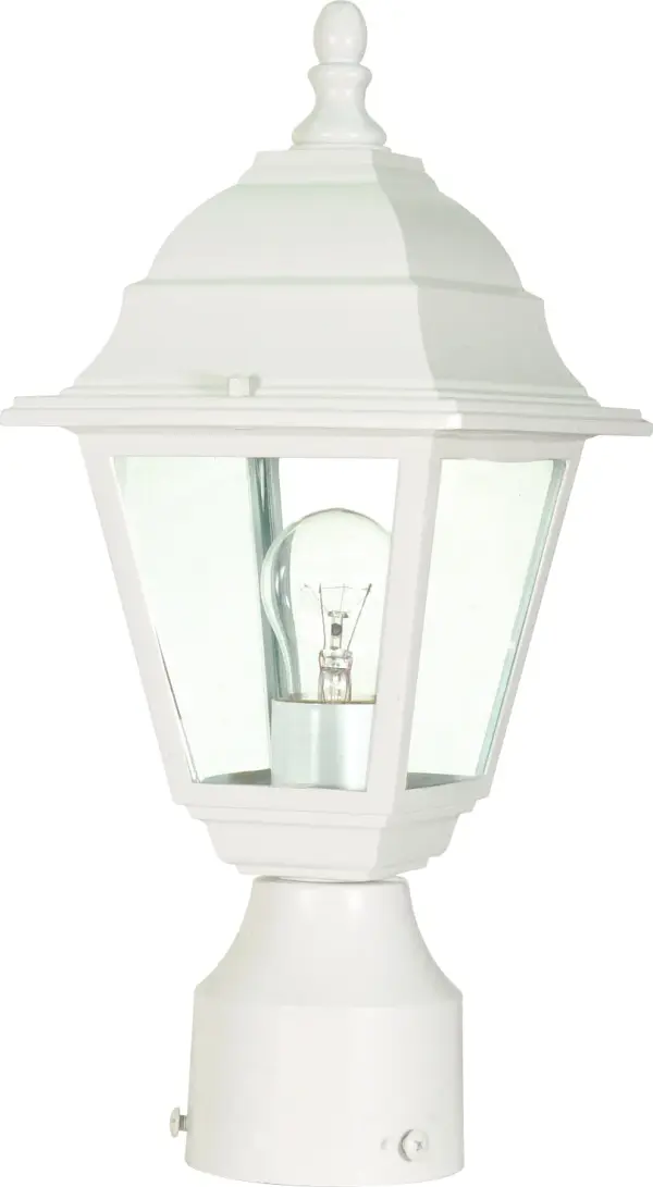 Affordable Traditional Post Lantern with Clean White Finish - Image 1