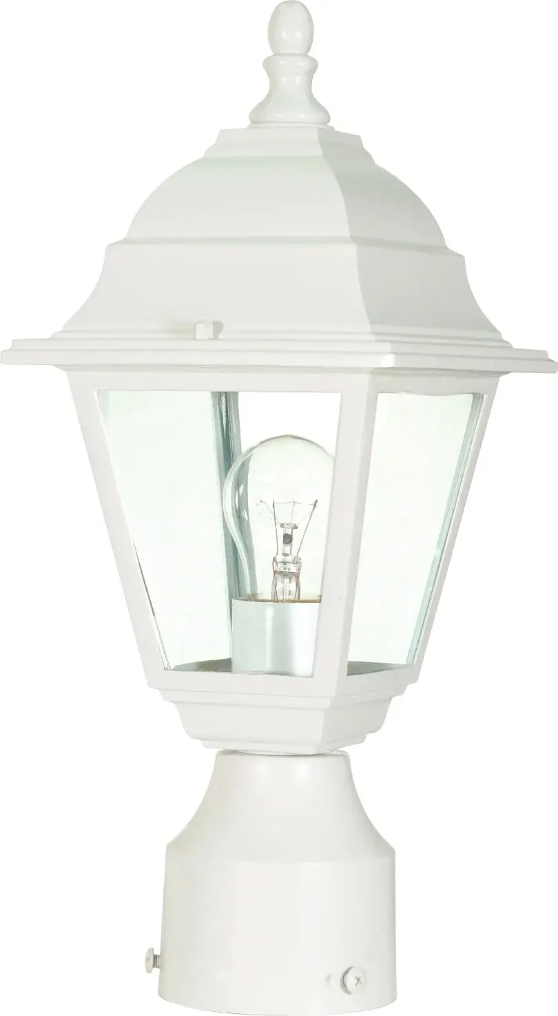 Affordable Traditional Post Lantern with Clean White Finish - Image 1