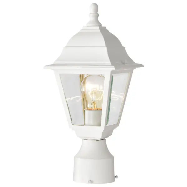 Affordable Traditional Post Lantern with Clean White Finish - Image 2