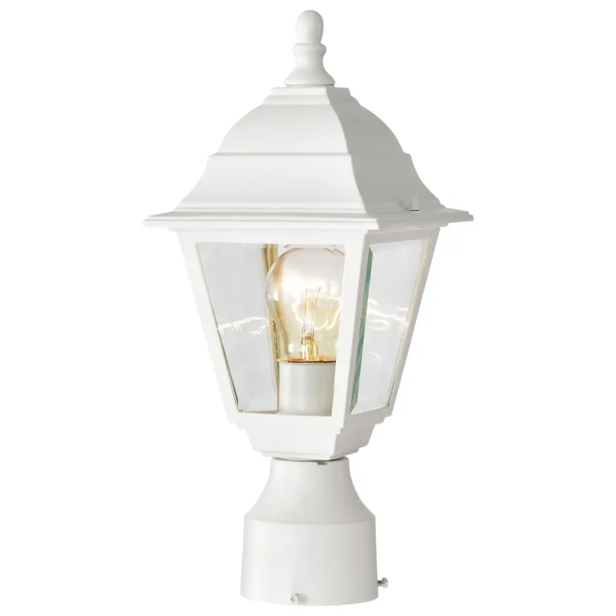 Affordable Traditional Post Lantern with Clean White Finish - Image 2