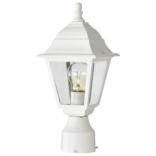 Affordable Traditional Post Lantern with Clean White Finish - Image 3