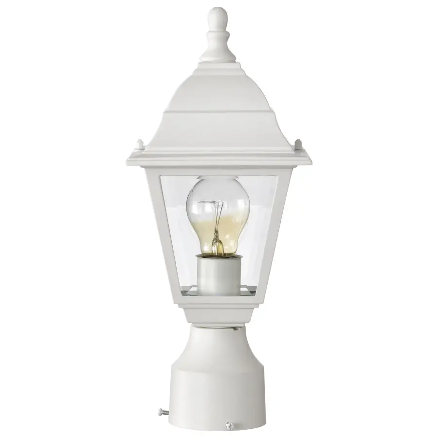 Affordable Traditional Post Lantern with Clean White Finish - Image 4