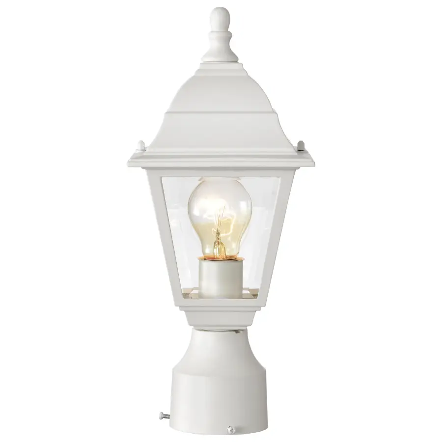 Affordable Traditional Post Lantern with Clean White Finish - Image 5