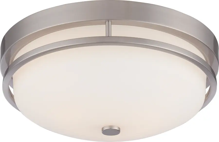 Neval 2-Light Flush Mount with Satin White Glass - Image 1