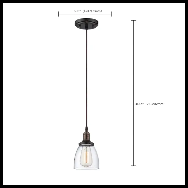 Vintage Clear Glass Pendant Light with Edison Bulb - Image 2