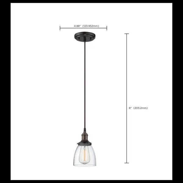 Vintage Single Light Pendant with ST19 Bulb - Image 2