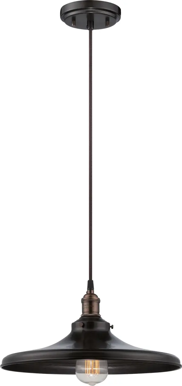 Vintage Bronze Pendant Light with ST19 Bulb - Image 1