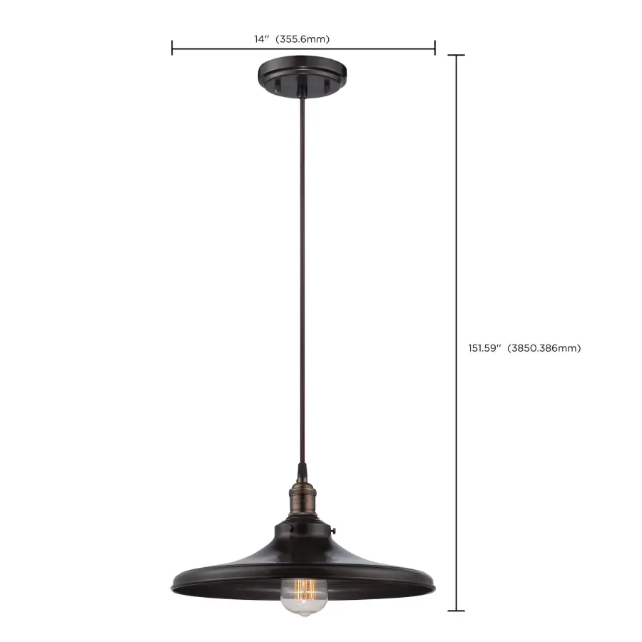 Vintage Bronze Pendant Light with ST19 Bulb - Image 2