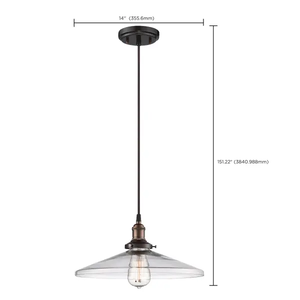 Vintage Clear Glass Pendant Light with Edison Bulb - Image 2