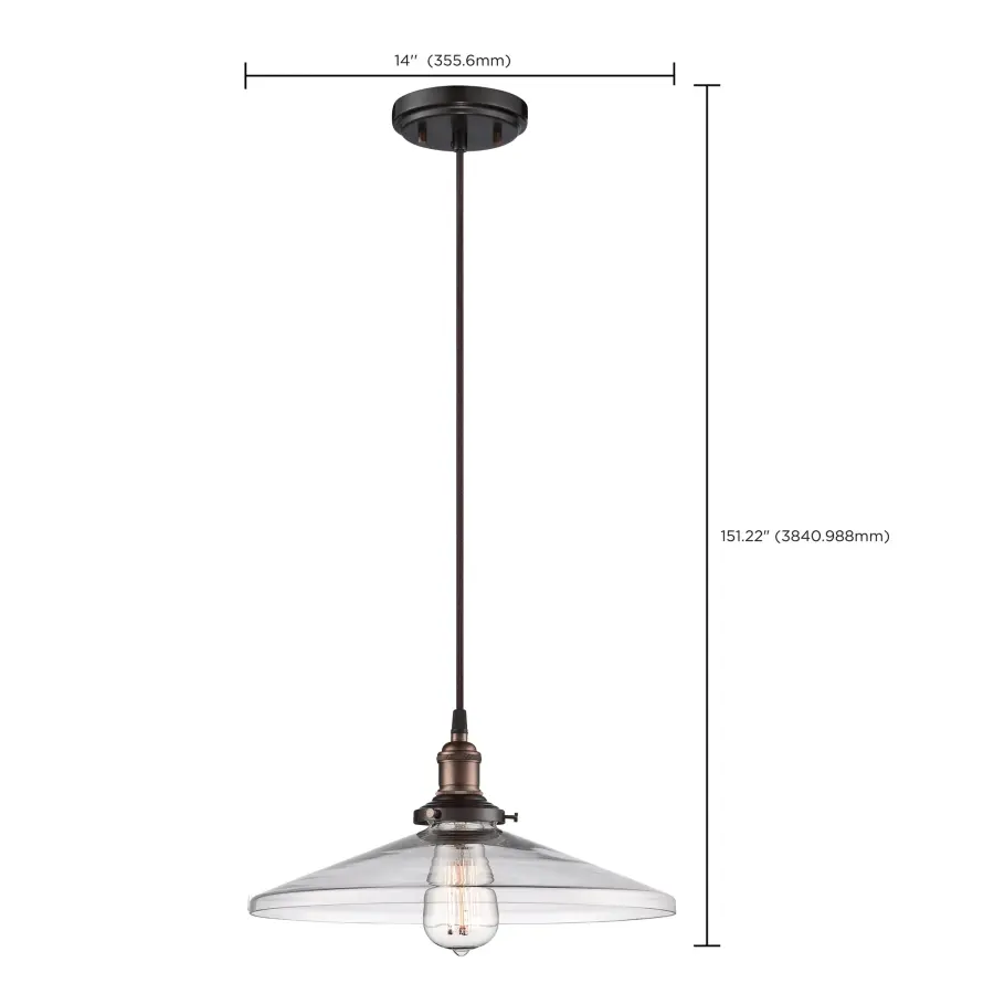 Vintage Clear Glass Pendant Light with Edison Bulb - Image 2