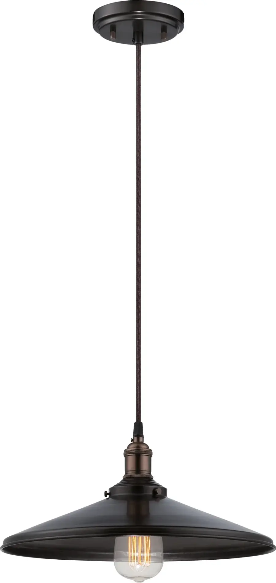Vintage Bronze Pendant Light with ST19 Bulb - Image 1