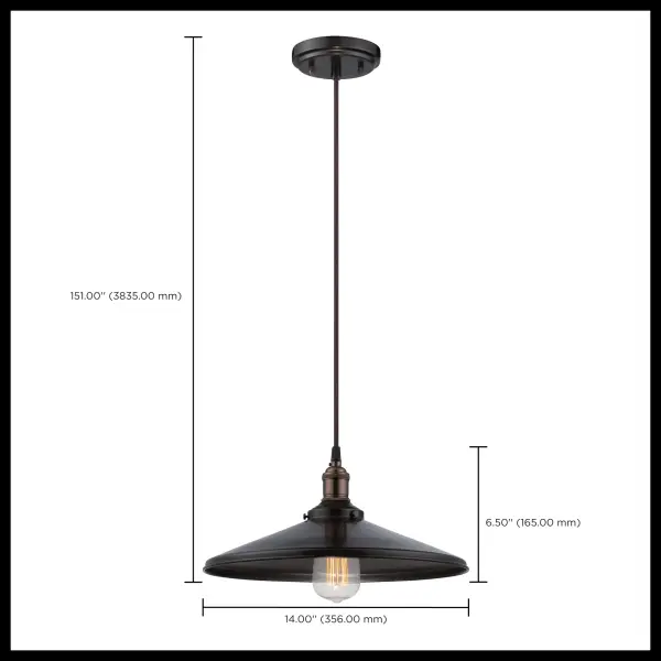 Vintage Bronze Pendant Light with ST19 Bulb - Image 3