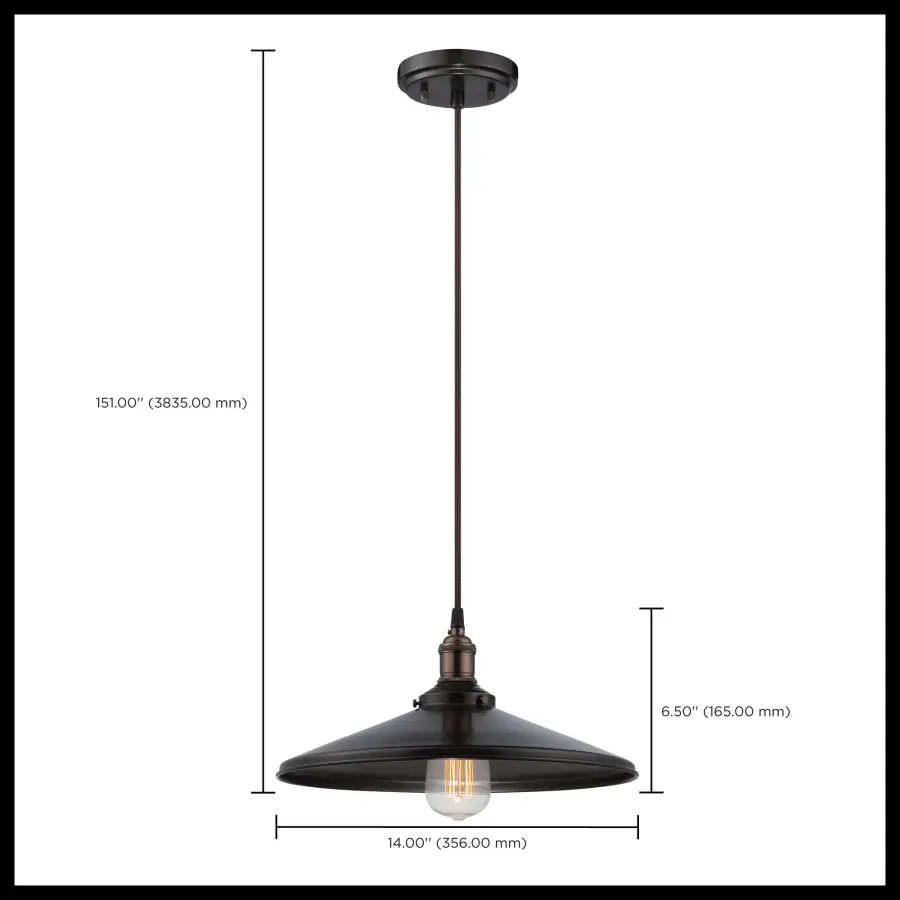 Vintage Bronze Pendant Light with ST19 Bulb - Image 3