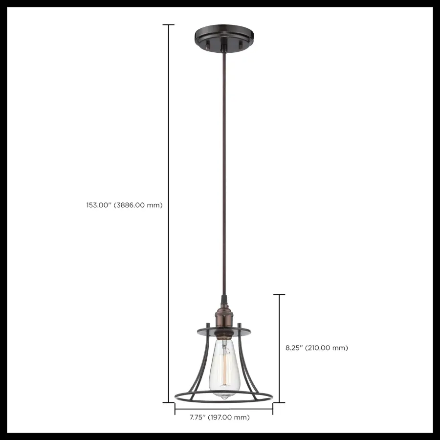 Vintage Caged Pendant Light with ST19 Bulb - Image 2