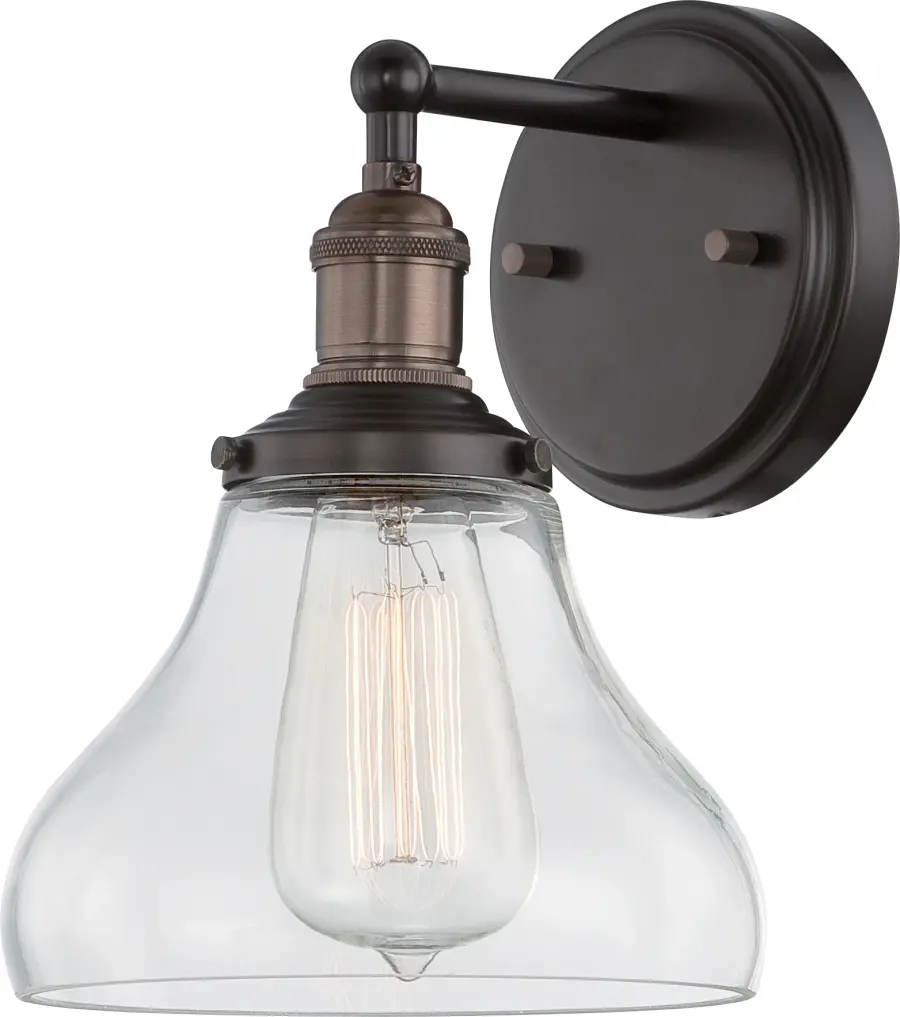 Vintage 1-Light Wall Sconce with Clear Glass - Image 1