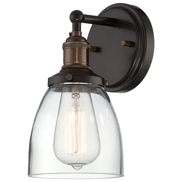 Vintage 1-Light Wall Sconce with Clear Glass - Image 1