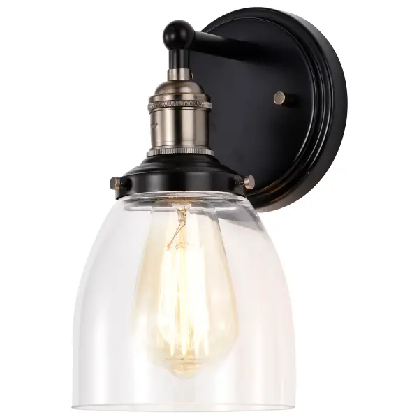 Vintage 1-Light Wall Sconce with Clear Glass - Image 3