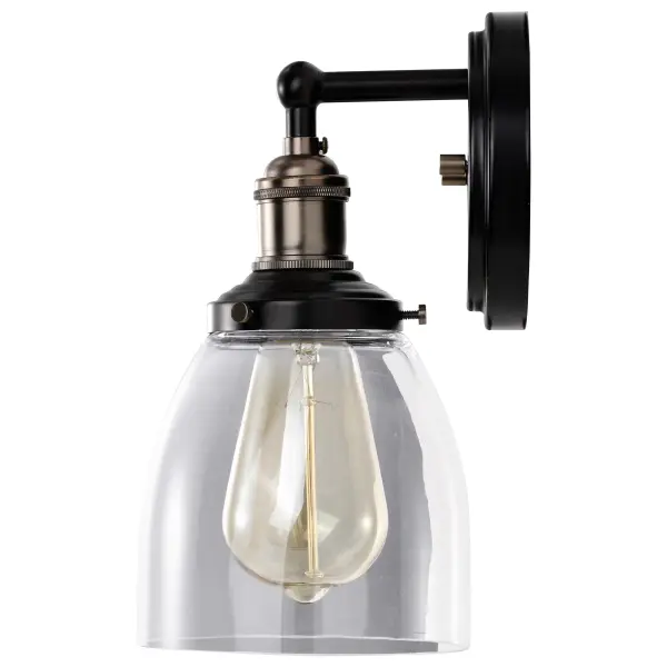 Vintage 1-Light Wall Sconce with Clear Glass - Image 4