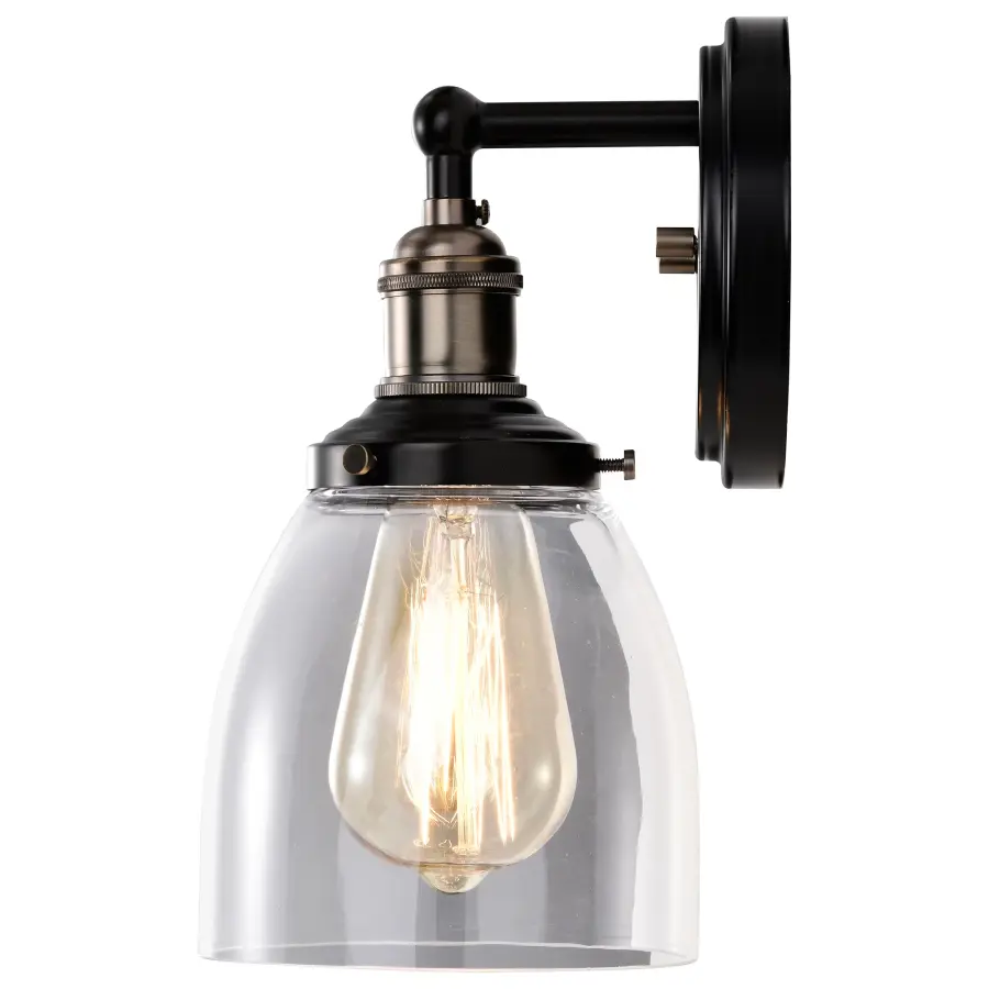 Vintage 1-Light Wall Sconce with Clear Glass - Image 5