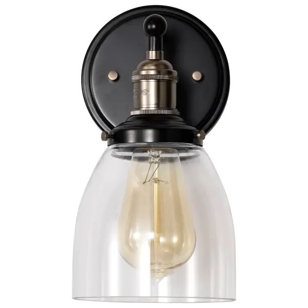 Vintage 1-Light Wall Sconce with Clear Glass - Image 6