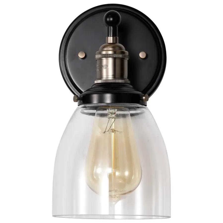 Vintage 1-Light Wall Sconce with Clear Glass - Image 6