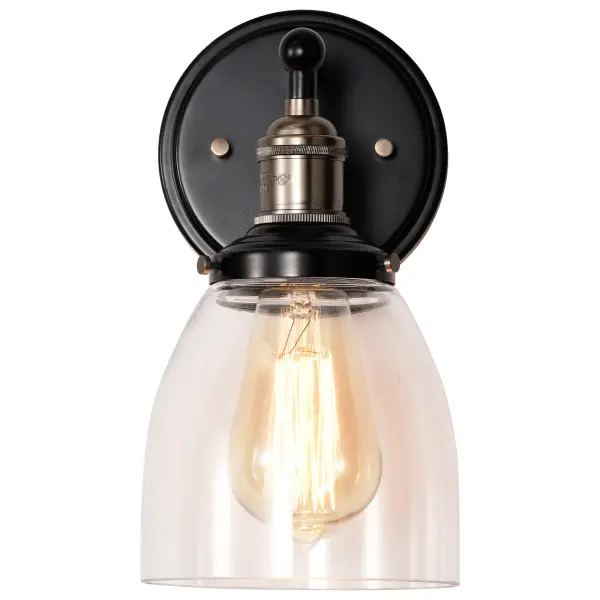 Vintage 1-Light Wall Sconce with Clear Glass - Image 7